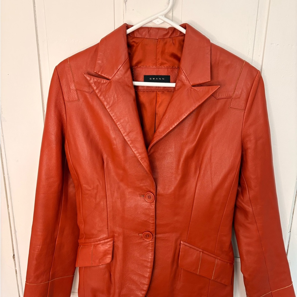 Swann Orange Leather Women's Jacket